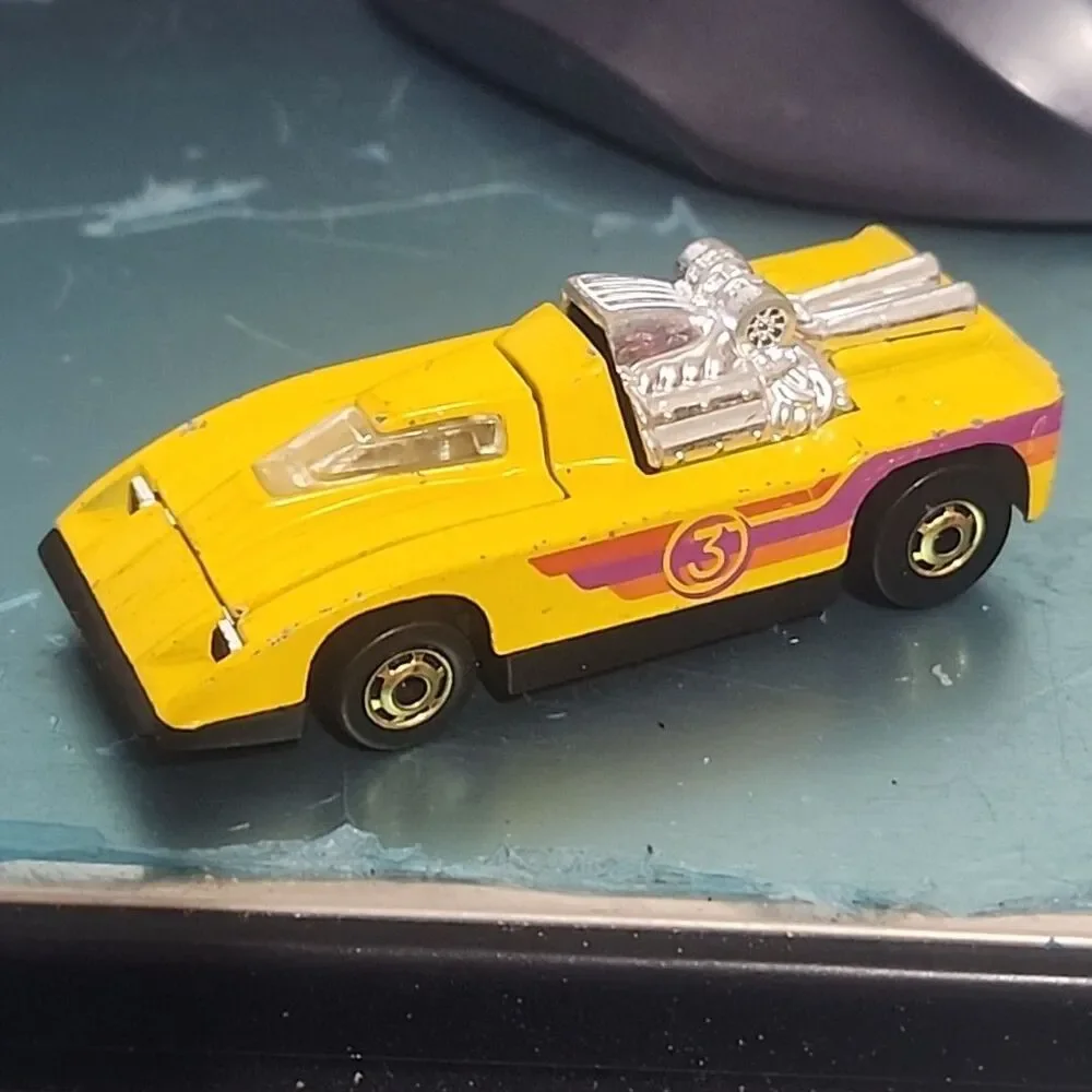 Hot Wheels 1980 Yellow Cannonade Twin Turbo # 3 Race Car